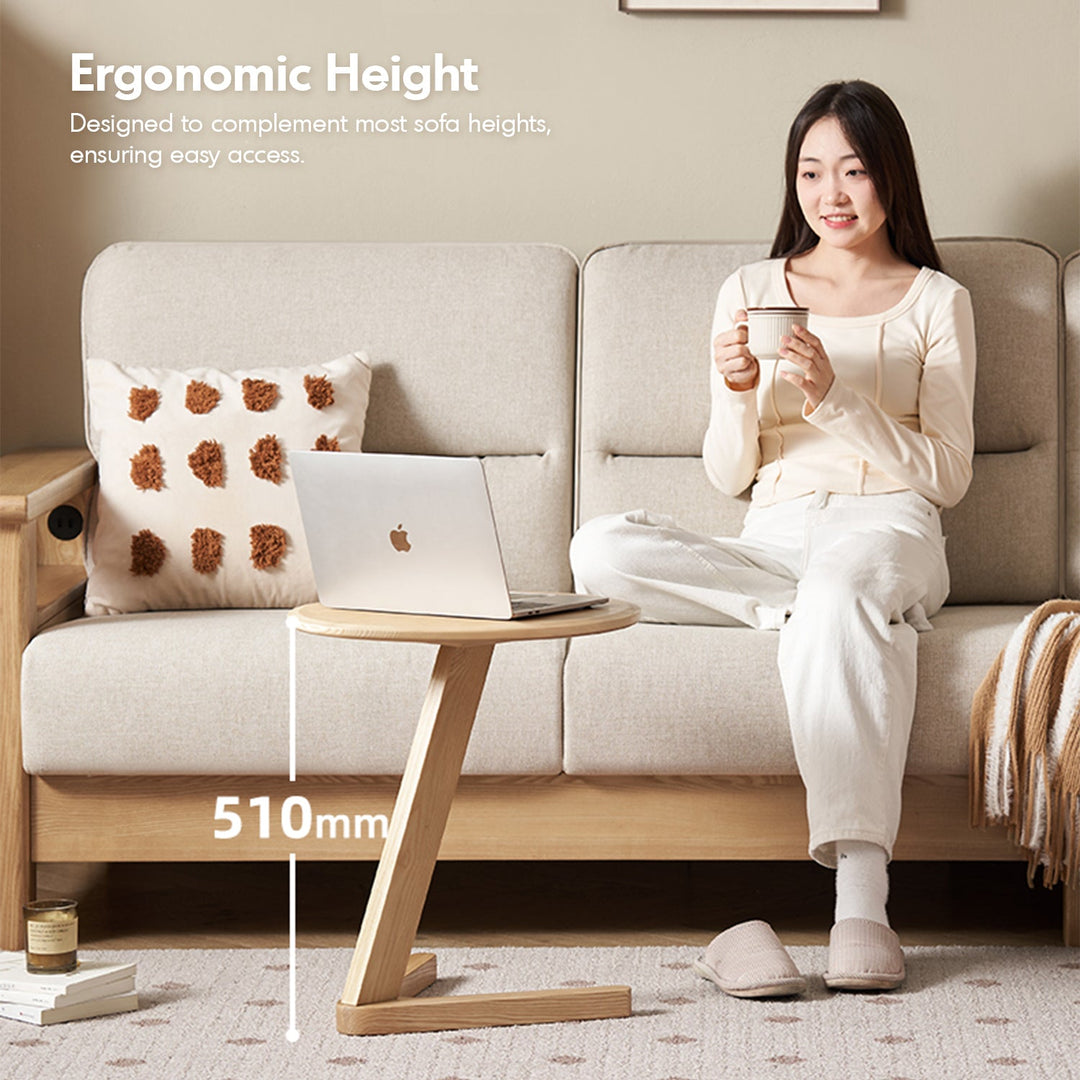 Scandinavian Ash Wood Side Table ZETA