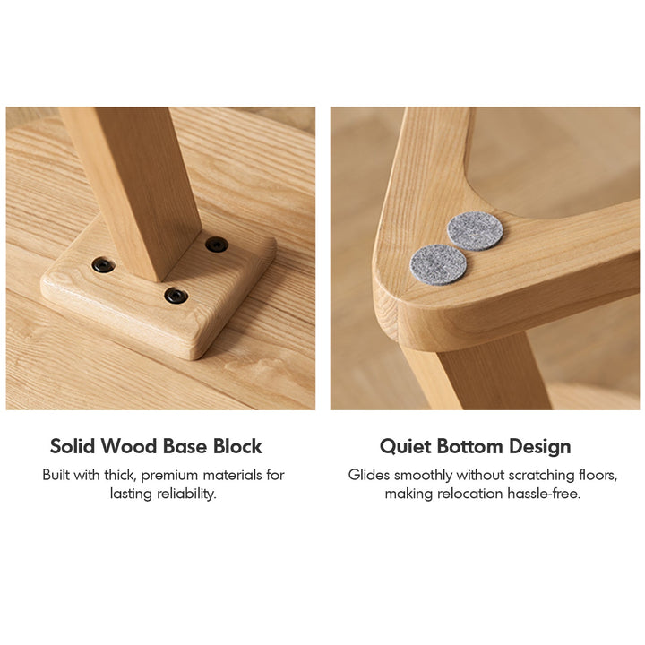 Scandinavian Ash Wood Side Table ZETA