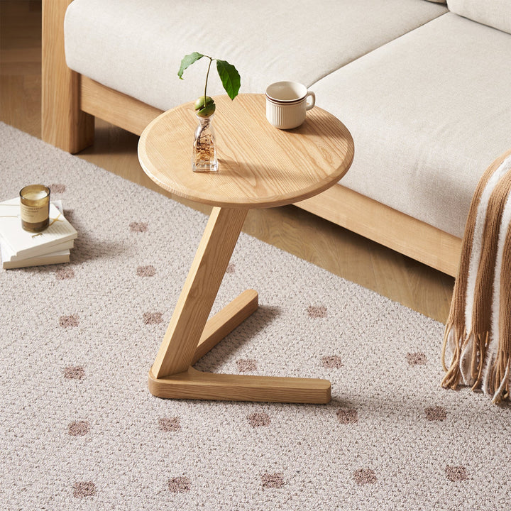 Scandinavian Ash Wood Side Table ZETA