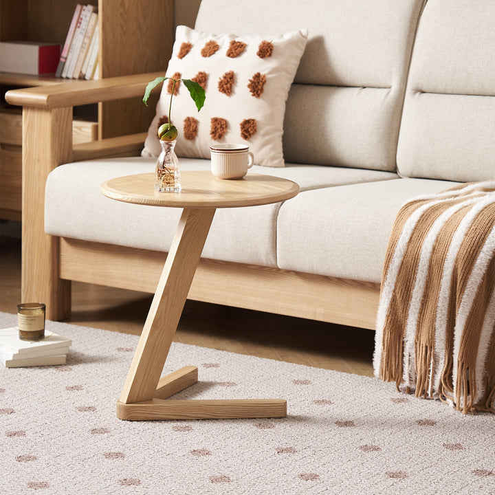 Scandinavian Ash Wood Side Table ZETA