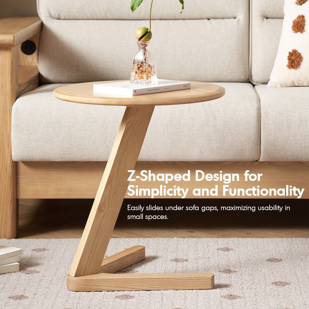 Scandinavian Ash Wood Side Table ZETA