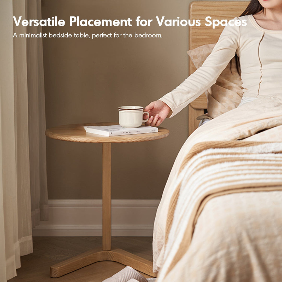 Scandinavian Ash Wood Side Table ZETA