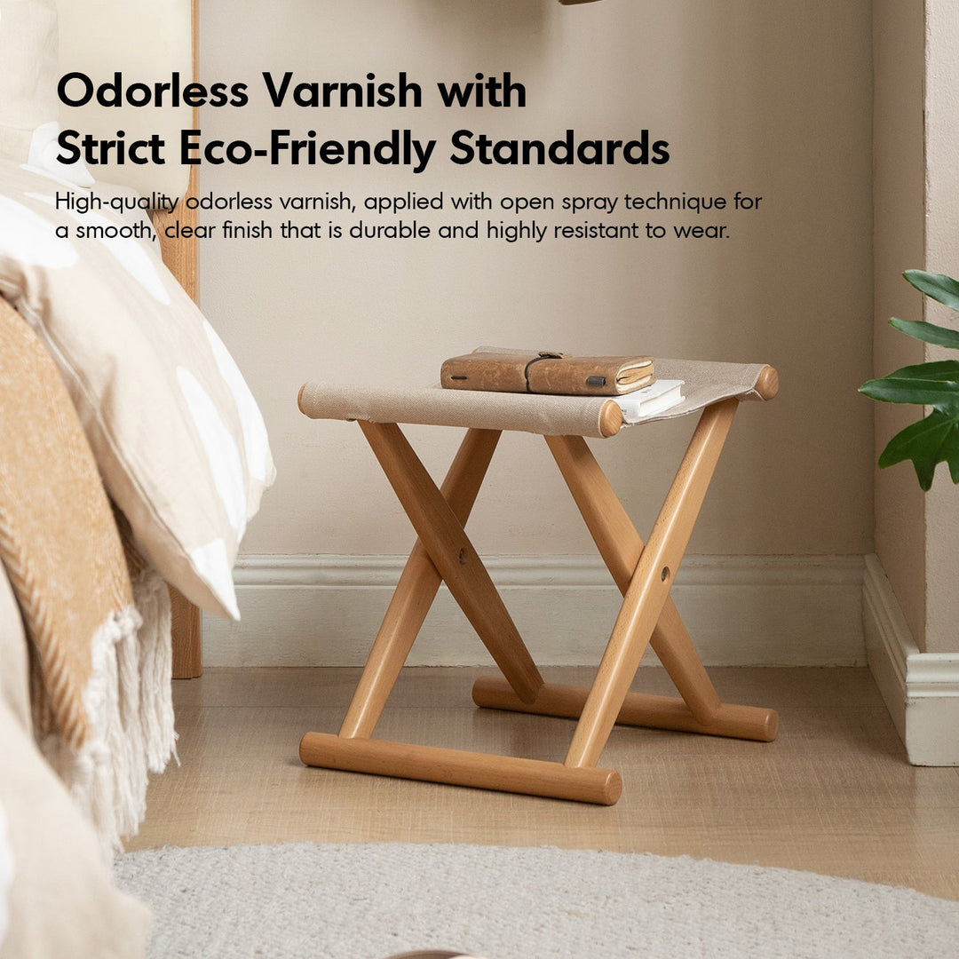Scandinavian beech wood canvas folding stool kaya situational feels.