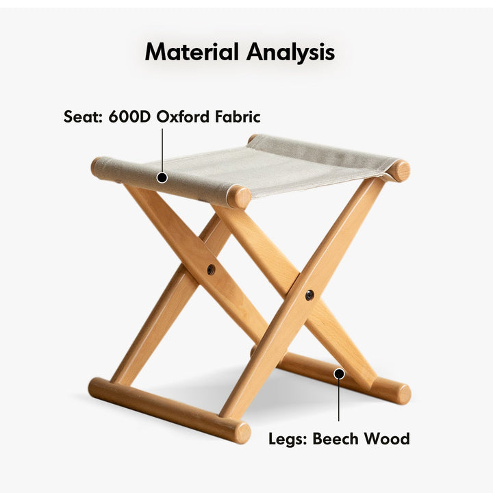 Scandinavian beech wood canvas folding stool kaya detail 2.