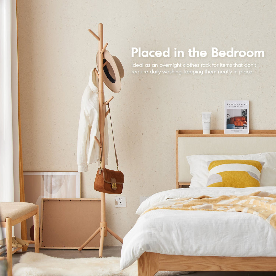 Scandinavian beech wood clothes hanger branch in still life.