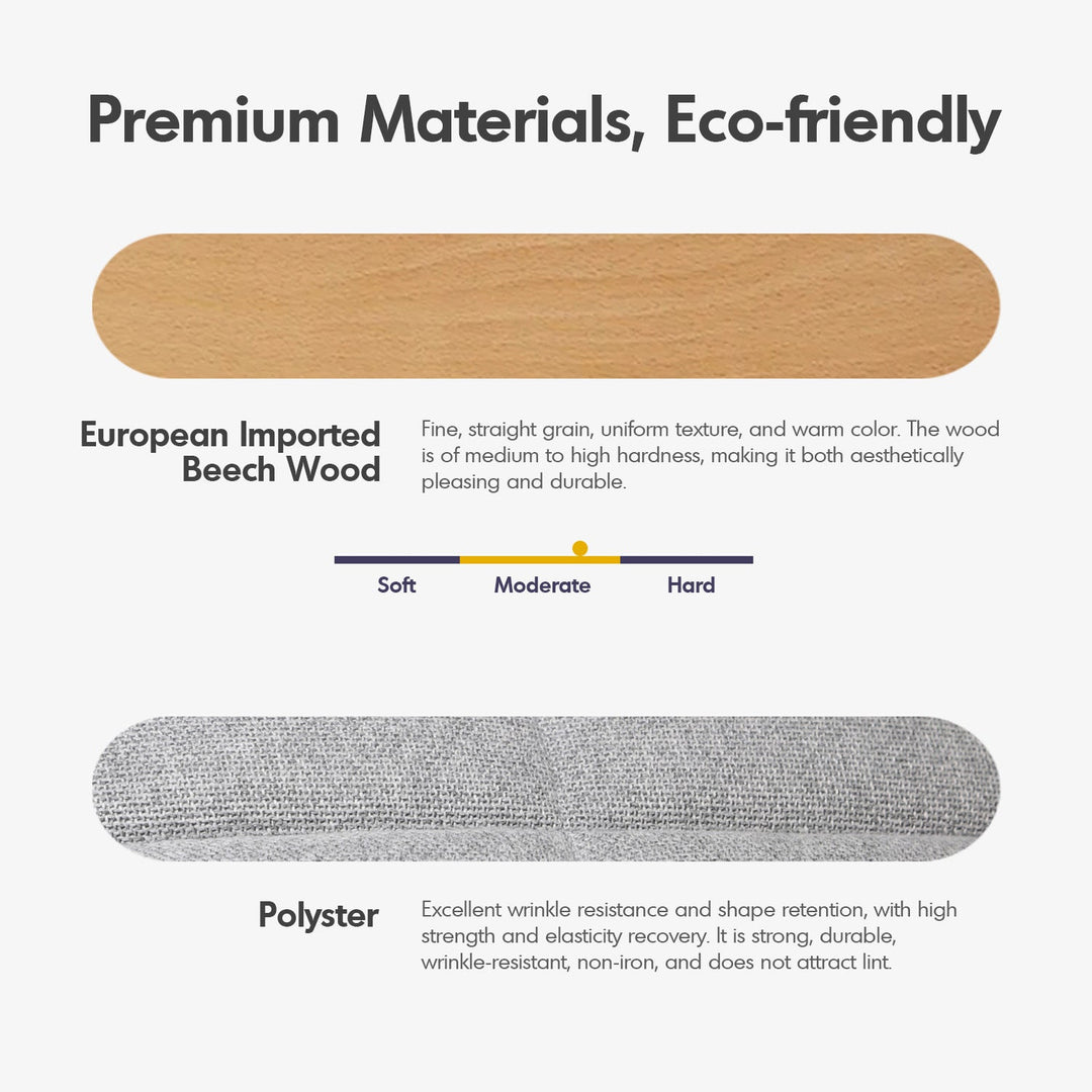 Scandinavian Beech Wood Fabric 2 Seater Sofa HILDA ST