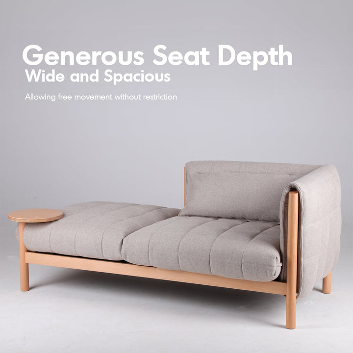 Scandinavian Beech Wood Fabric 2 Seater Sofa HILDA ST