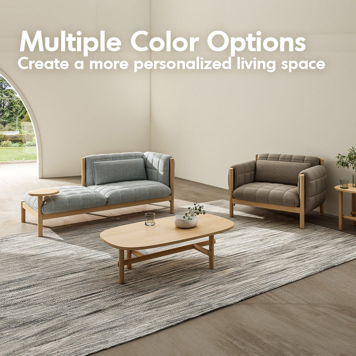 Scandinavian Beech Wood Fabric 2 Seater Sofa HILDA ST