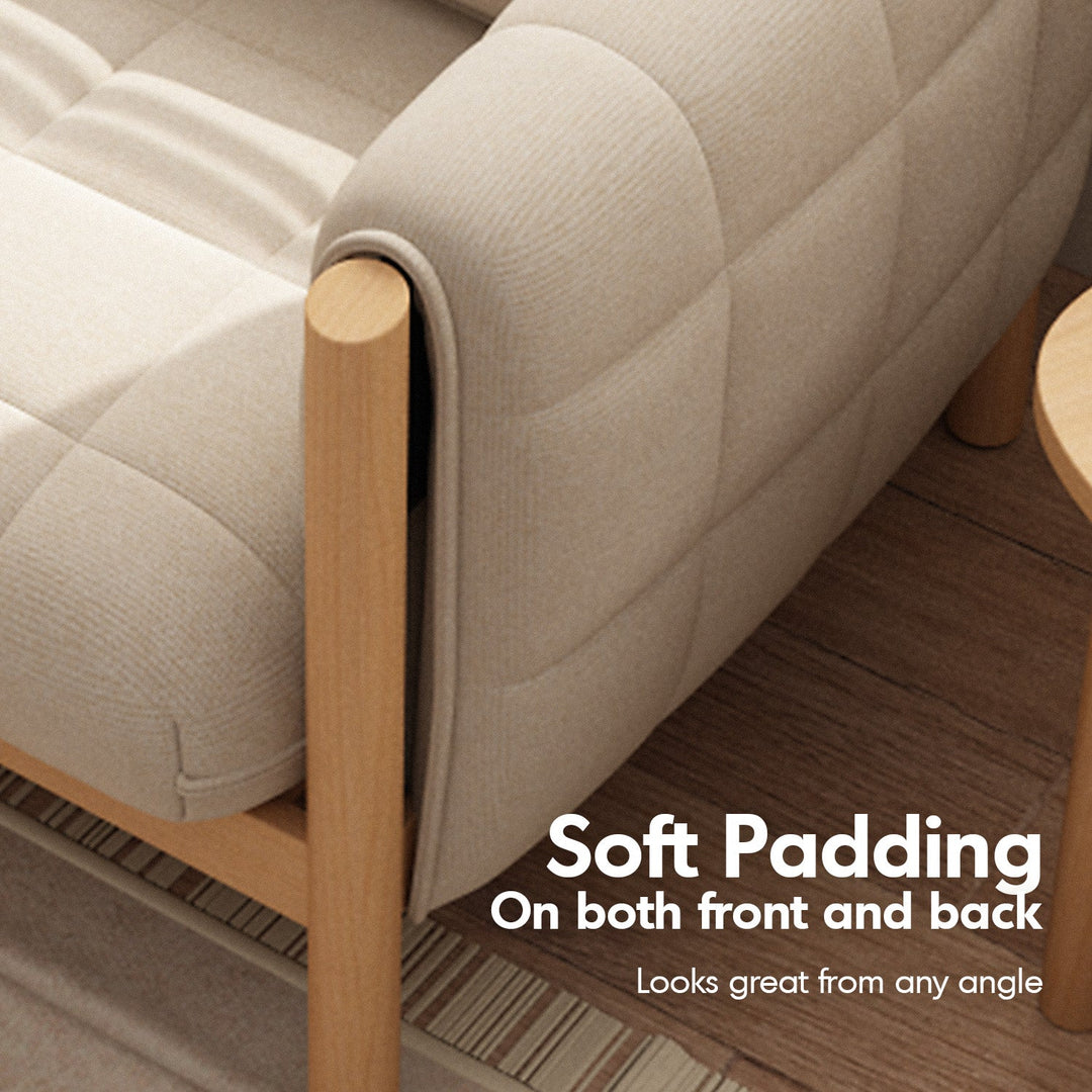 Scandinavian Beech Wood Fabric 2 Seater Sofa HILDA ST