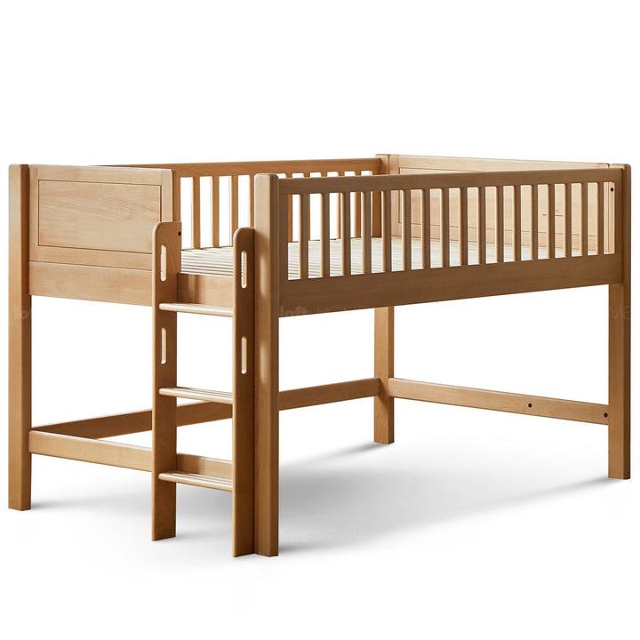 Scandinavian Beech Wood Kids Bunk Bed With Trundle CUBBLE