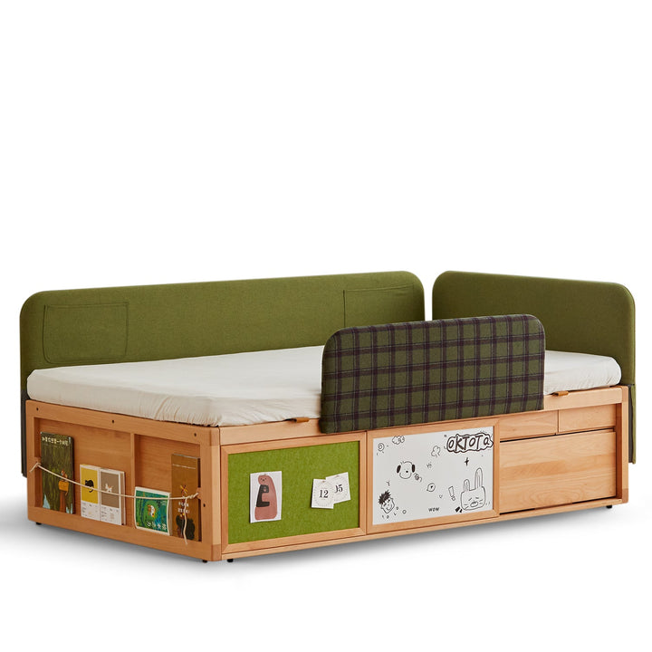 Scandinavian Beech Wood Kids Storage Bed BARRA