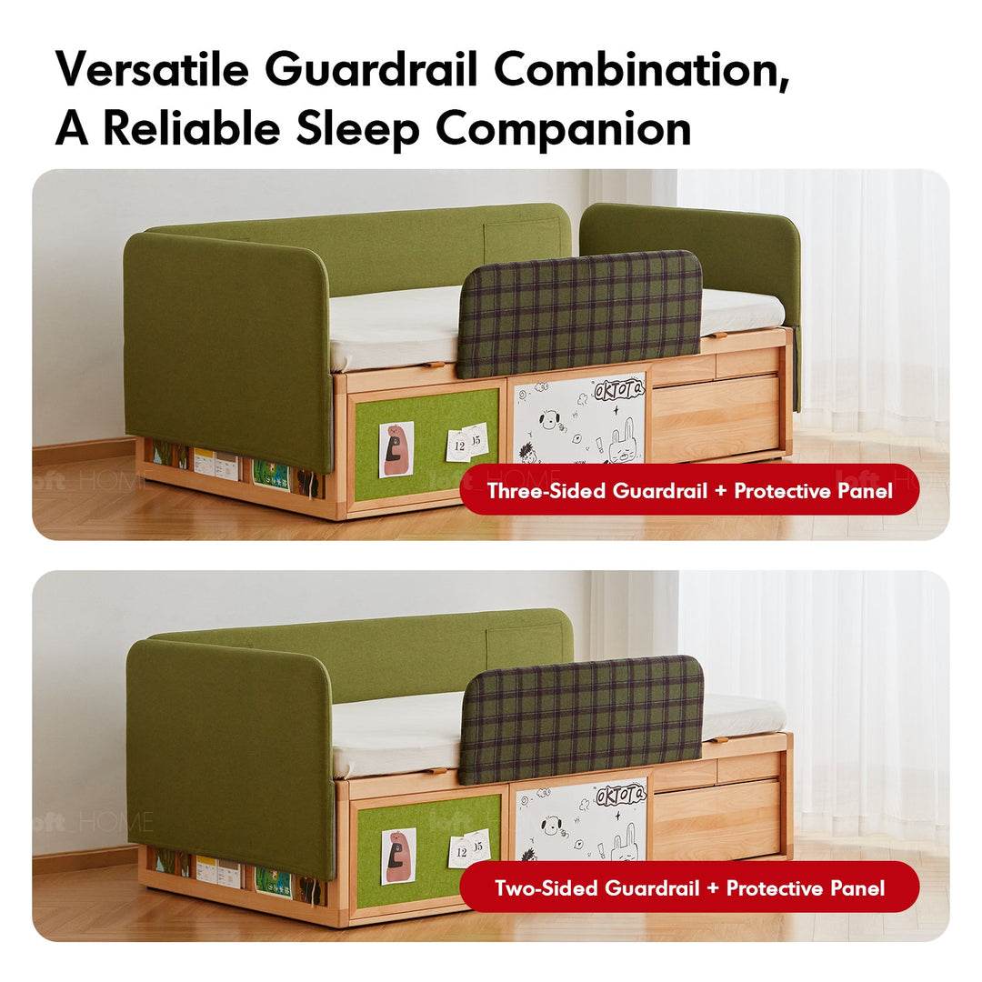 Scandinavian Beech Wood Kids Storage Bed BARRA