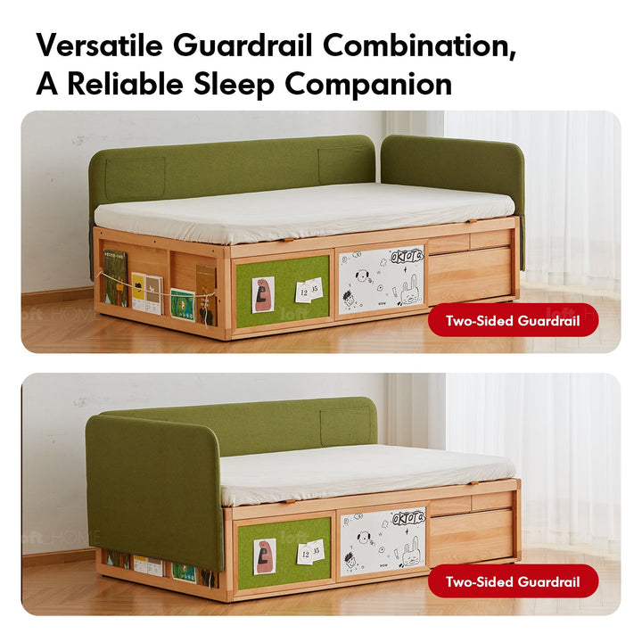 Scandinavian Beech Wood Kids Storage Bed BARRA