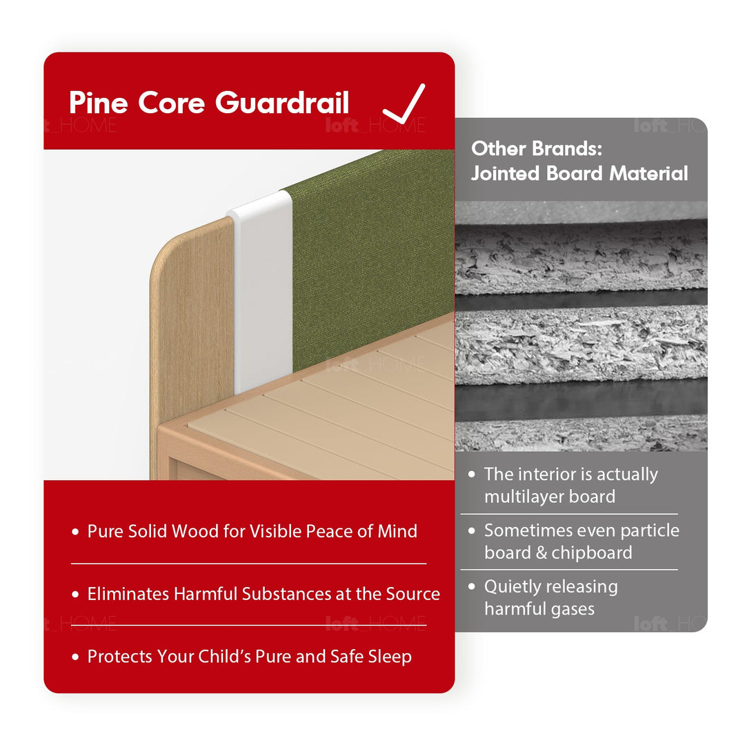 Scandinavian Beech Wood Kids Storage Bed BARRA