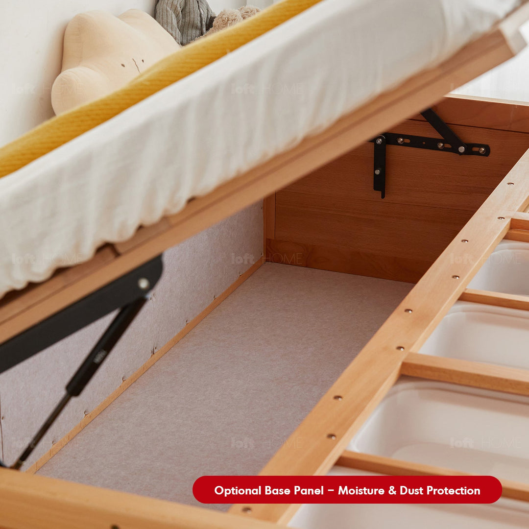Scandinavian Beech Wood Kids Storage Bed BARRA