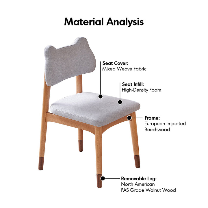 Scandinavian Beech Wood Mixed Weave Fabric Kids Dining Chair CAT