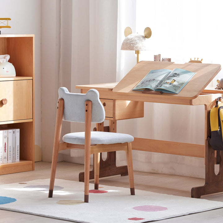 Scandinavian Beech Wood Mixed Weave Fabric Kids Dining Chair CAT