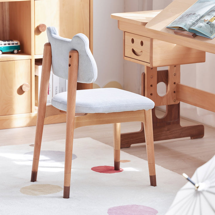 Scandinavian Beech Wood Mixed Weave Fabric Kids Dining Chair CAT