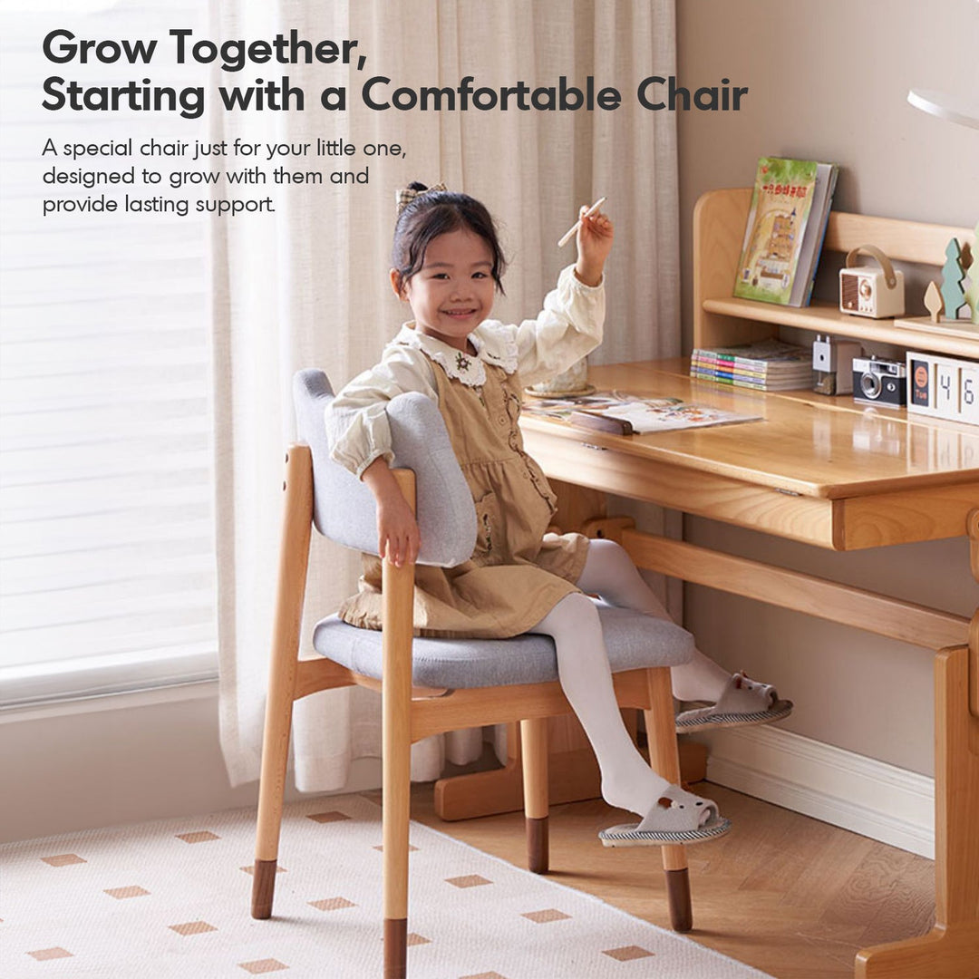 Scandinavian Beech Wood Mixed Weave Fabric Kids Dining Chair CAT