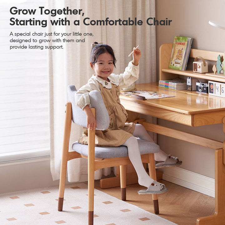 Scandinavian Beech Wood Mixed Weave Fabric Kids Dining Chair CAT