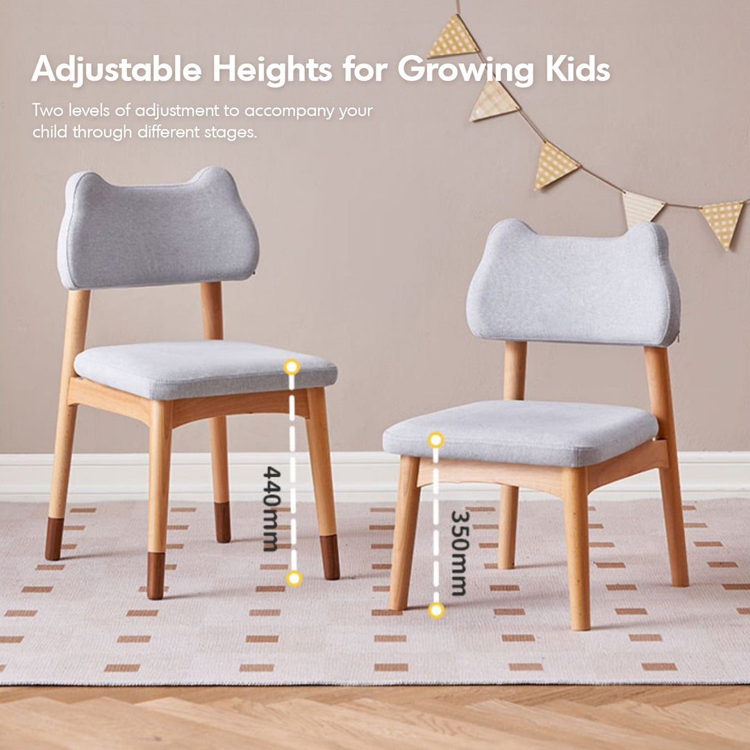 Scandinavian Beech Wood Mixed Weave Fabric Kids Dining Chair CAT