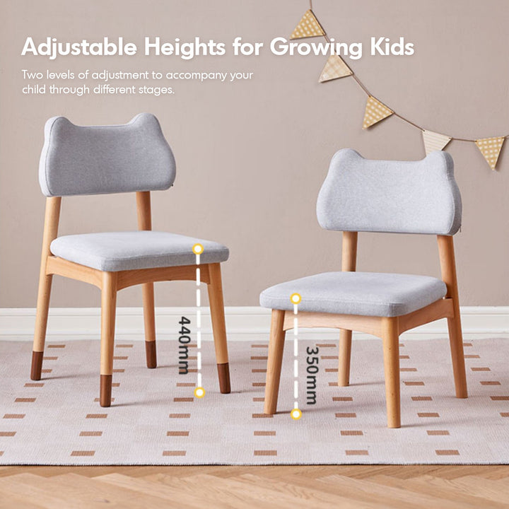 Scandinavian Beech Wood Mixed Weave Fabric Kids Dining Chair CAT