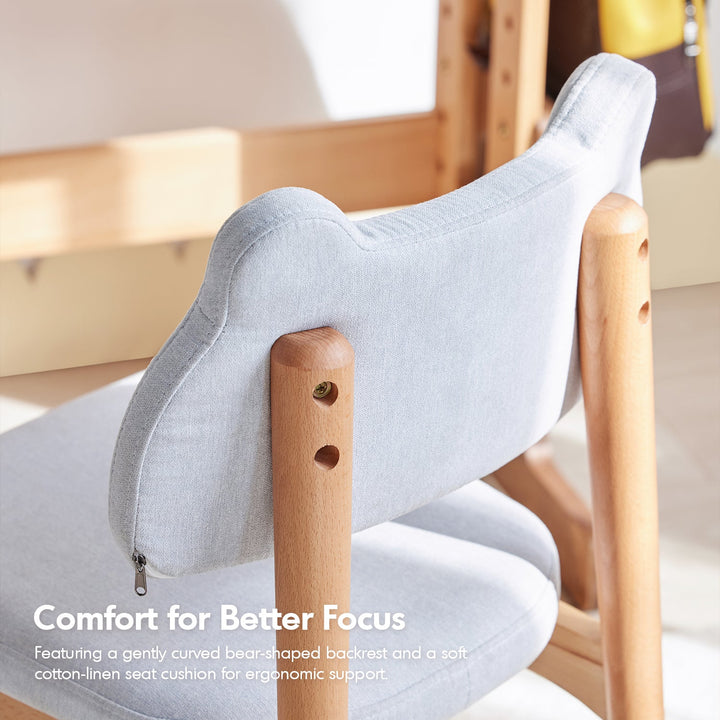 Scandinavian Beech Wood Mixed Weave Fabric Kids Dining Chair CAT