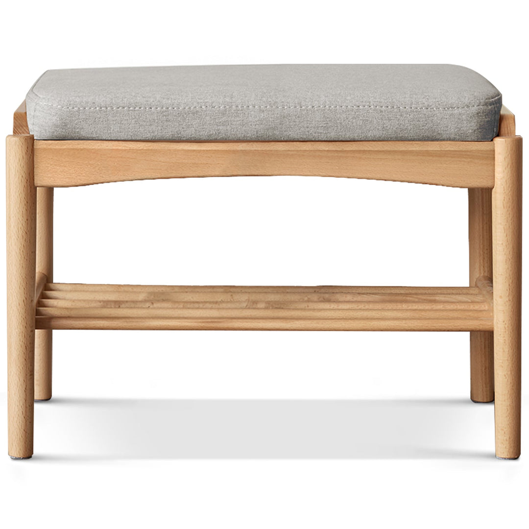 Scandinavian beech wood mixed weave fabric bench step detail 4.