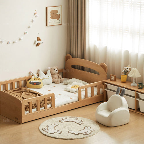 Scandinavian Beech Wood Safety Rails Kids Bed HUGSY Good to Know Preview-1