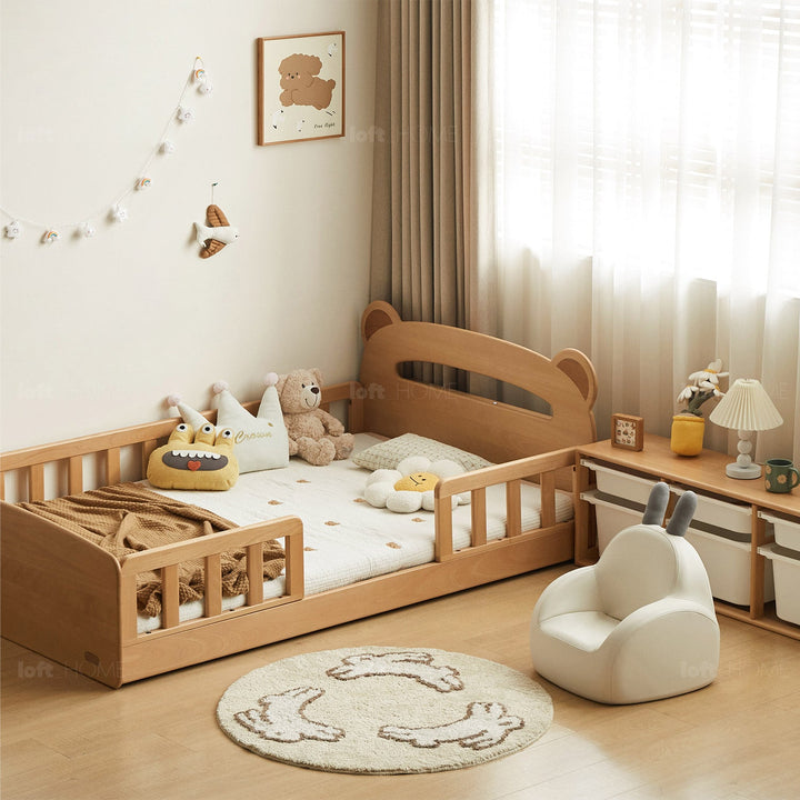 Scandinavian Beech Wood Safety Rails Kids Bed HUGSY