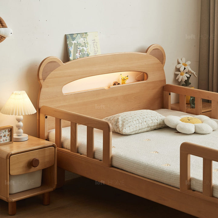 Scandinavian Beech Wood Safety Rails Kids Bed HUGSY