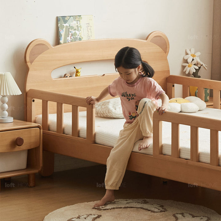 Scandinavian Beech Wood Safety Rails Kids Bed HUGSY
