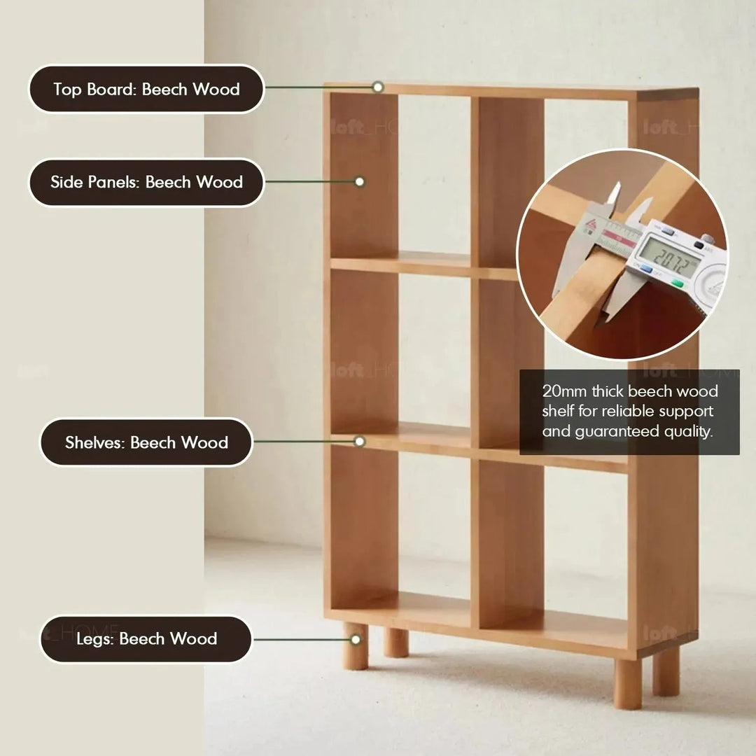 Scandinavian Beech Wood Bookshelf MURAL