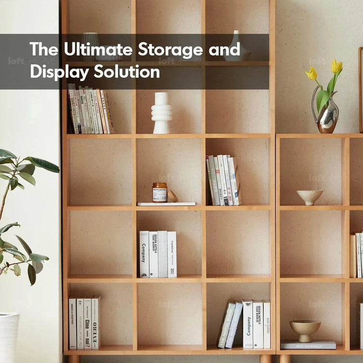 Scandinavian Beech Wood Bookshelf MURAL