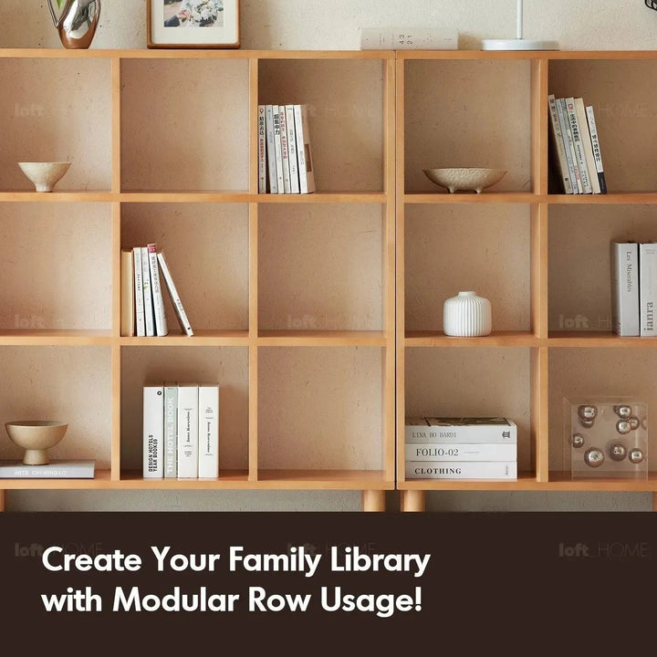 Scandinavian Beech Wood Bookshelf MURAL