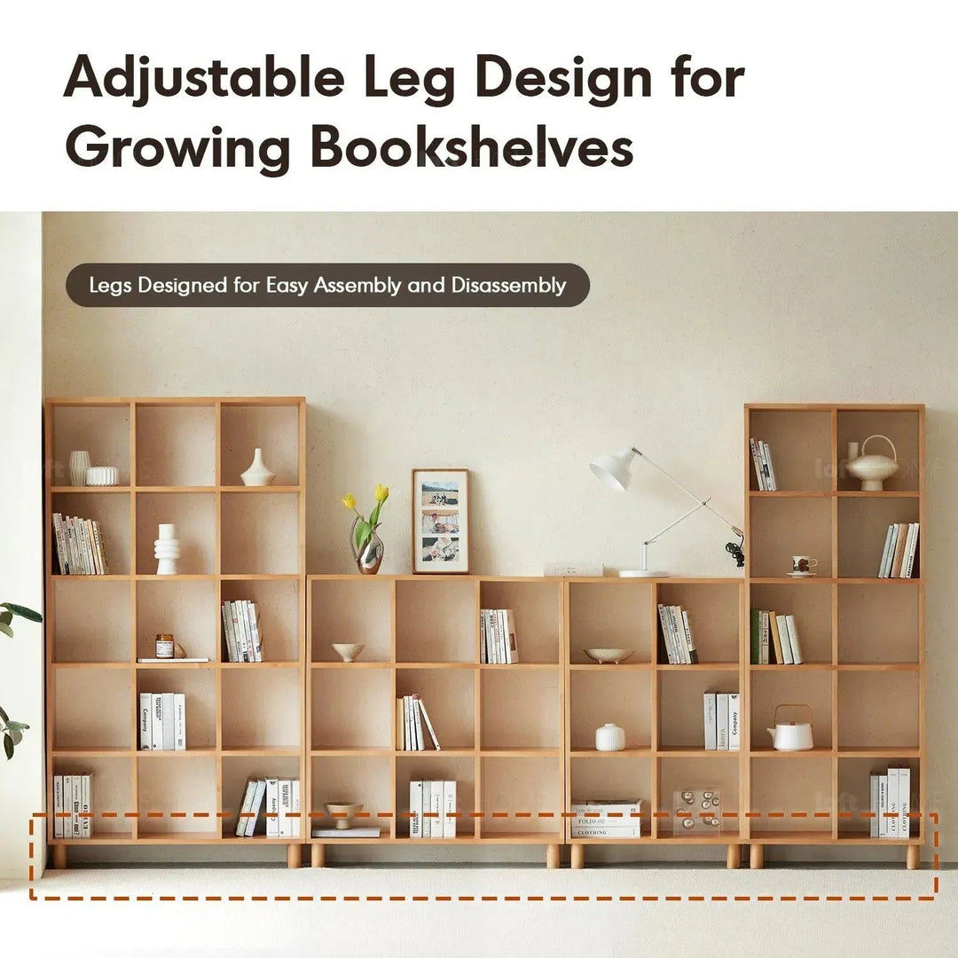 Scandinavian Beech Wood Bookshelf MURAL