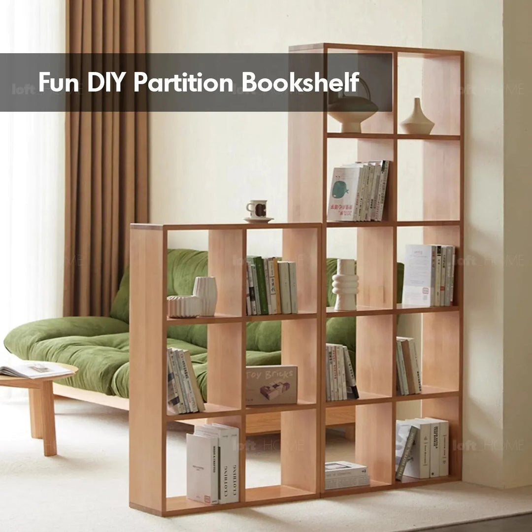 Scandinavian Beech Wood Bookshelf MURAL