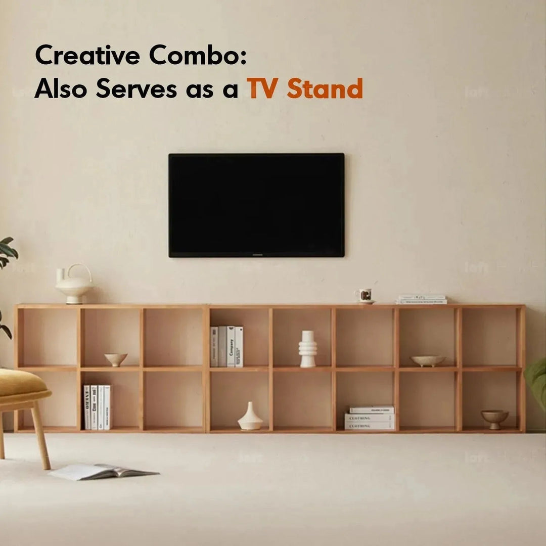 Scandinavian Beech Wood Bookshelf MURAL