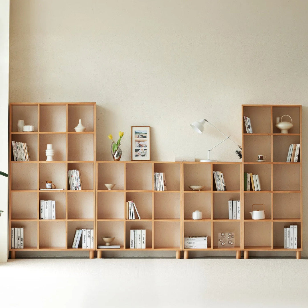 Scandinavian Beech Wood Bookshelf MURAL