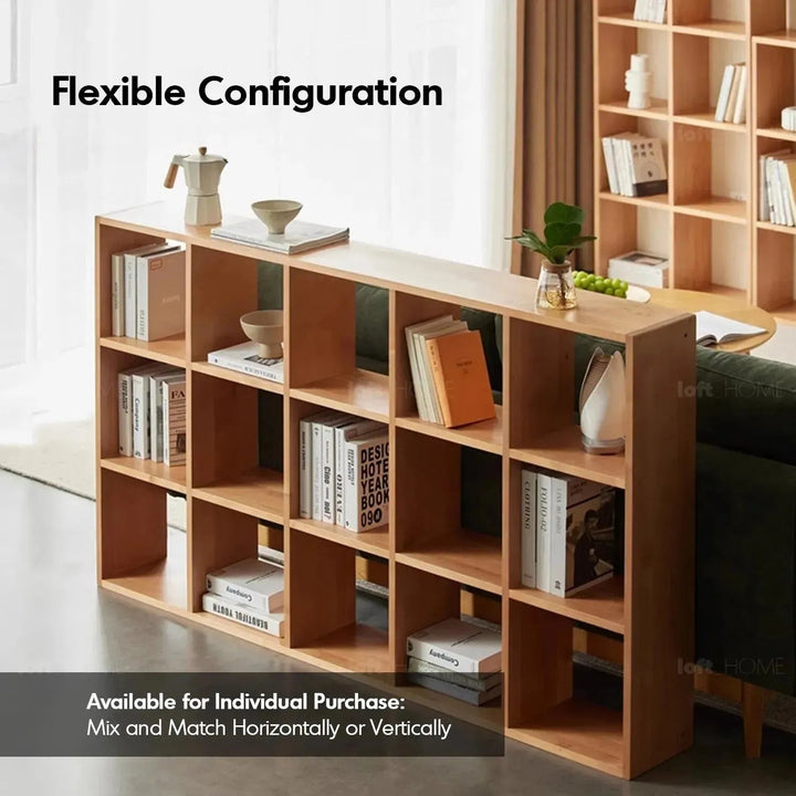 Scandinavian Beech Wood Bookshelf MURAL