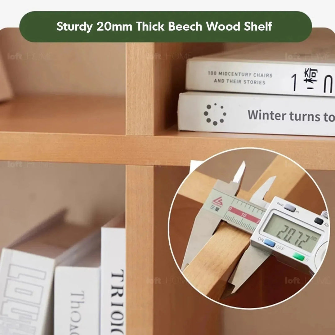 Scandinavian Beech Wood Bookshelf MURAL