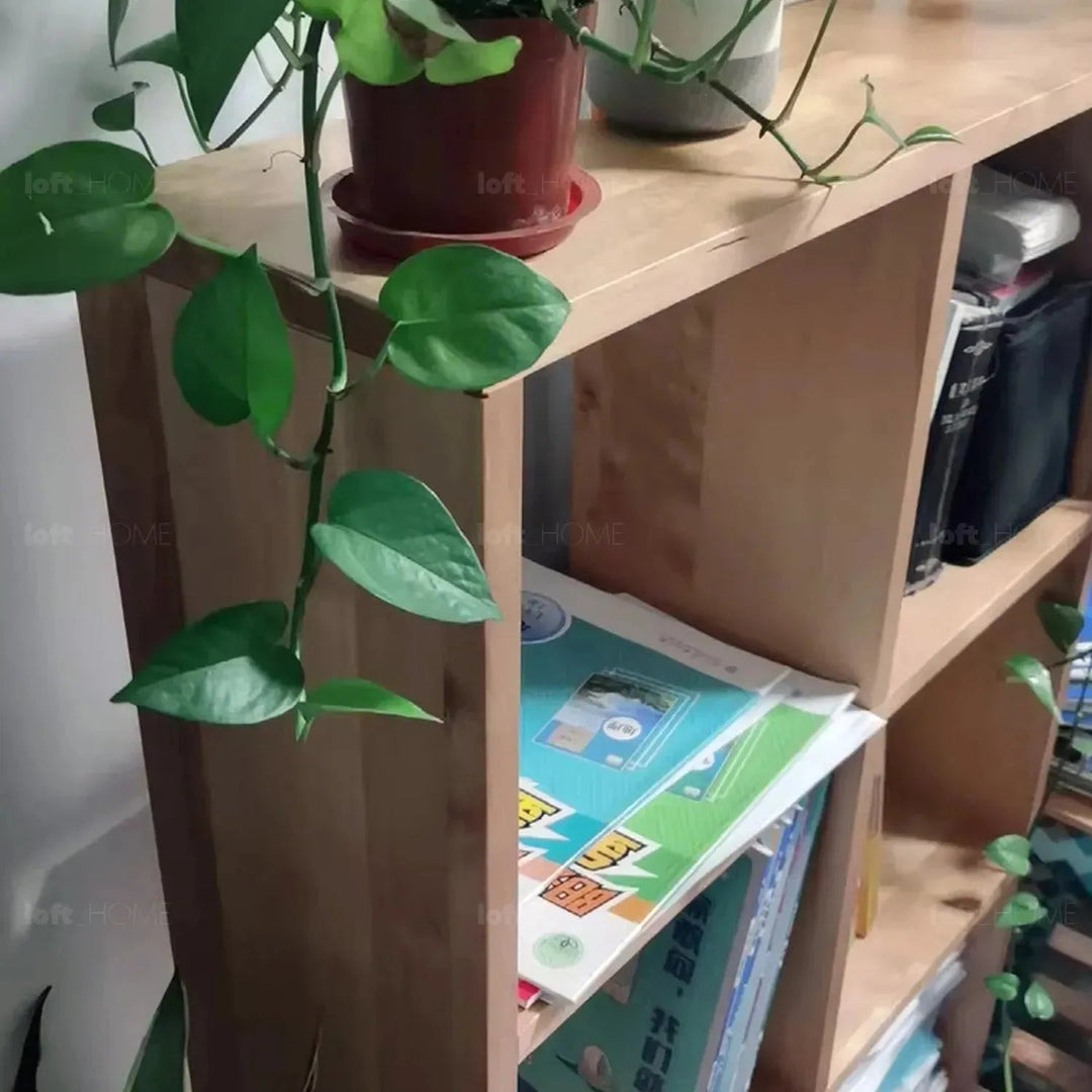 Scandinavian Beech Wood Bookshelf MURAL