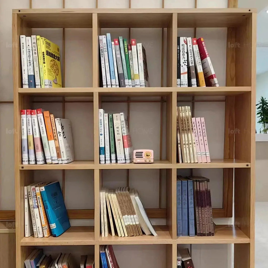 Scandinavian Beech Wood Bookshelf MURAL