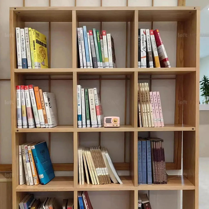 Scandinavian Beech Wood Bookshelf MURAL