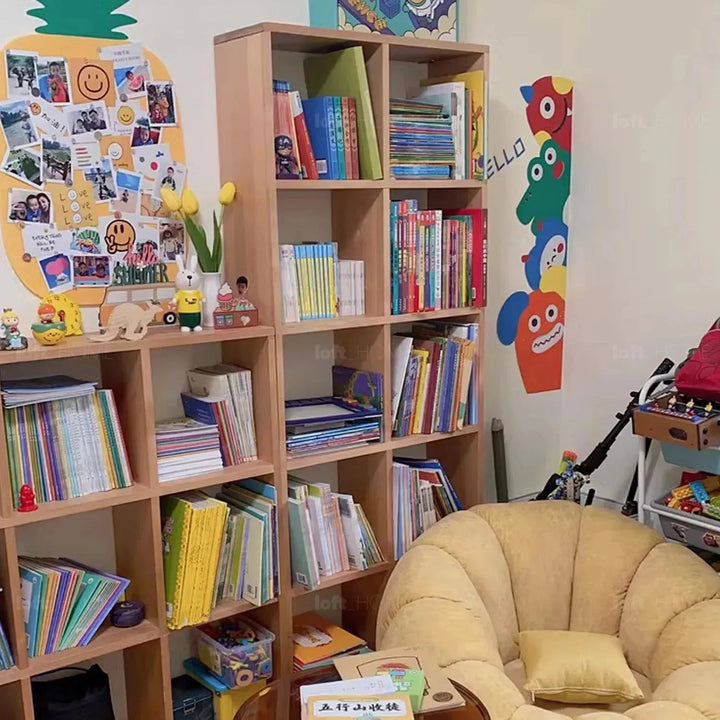 Scandinavian Beech Wood Bookshelf MURAL