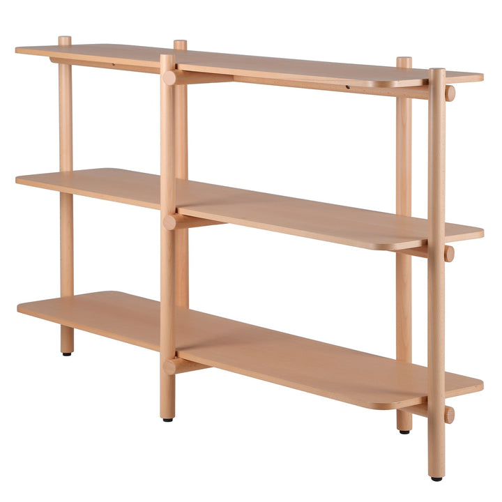Scandinavian Beech Wood Side Display Shelf HILDA