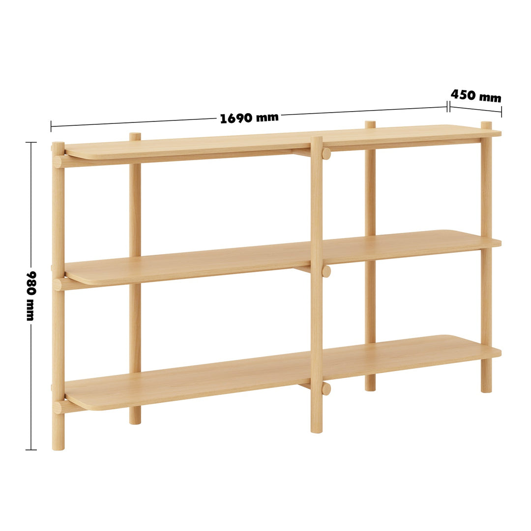 Scandinavian Beech Wood Side Display Shelf HILDA
