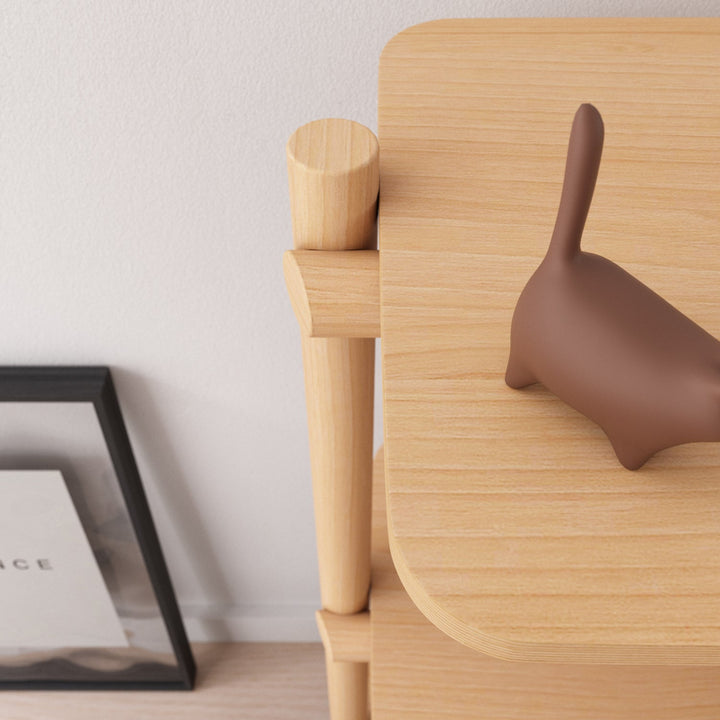 Scandinavian Beech Wood Side Display Shelf HILDA