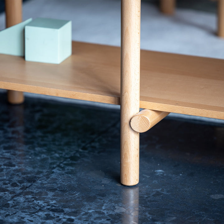 Scandinavian Beech Wood Side Display Shelf HILDA