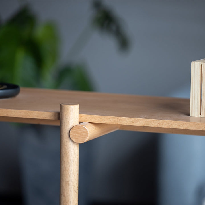 Scandinavian Beech Wood Side Display Shelf HILDA